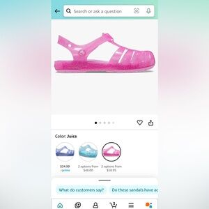 Toddler girl Pink glitter Isabella Fisherman jelly Crocs SZ 6